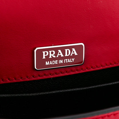 Prada City Calfskin Saffiano Crystal Cahier Bag Fuoco Black 6 of 11