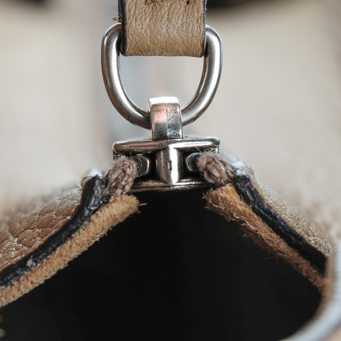 Drummed Calfskin Nano Luggage Dune