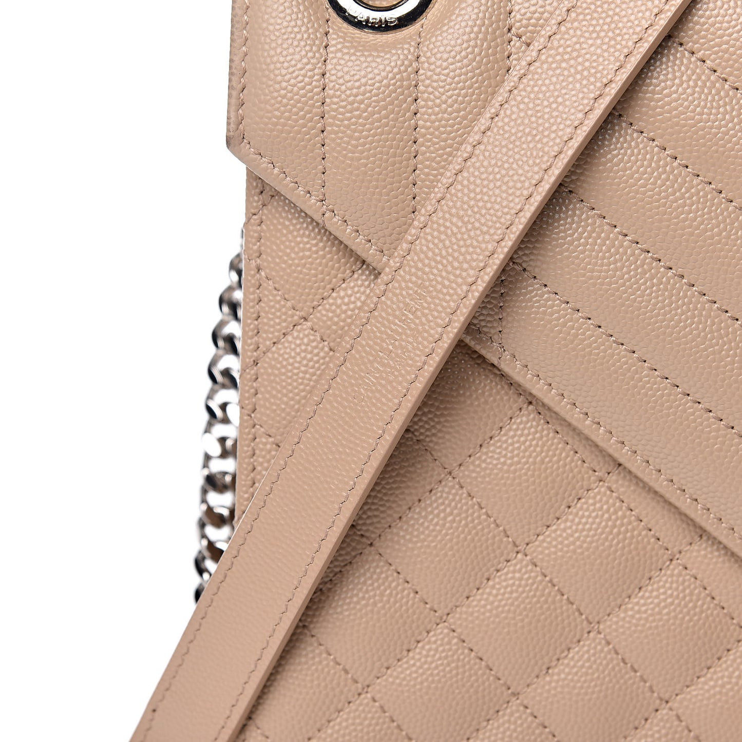 Grain De Poudre Large Tri-Quilt Monogram Satchel Dark Beige
