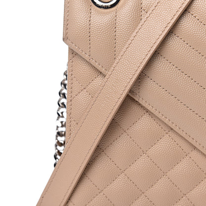 Saint Laurent Grain De Poudre Large Tri-Quilt Monogram Satchel Dark Beige 8 of 10