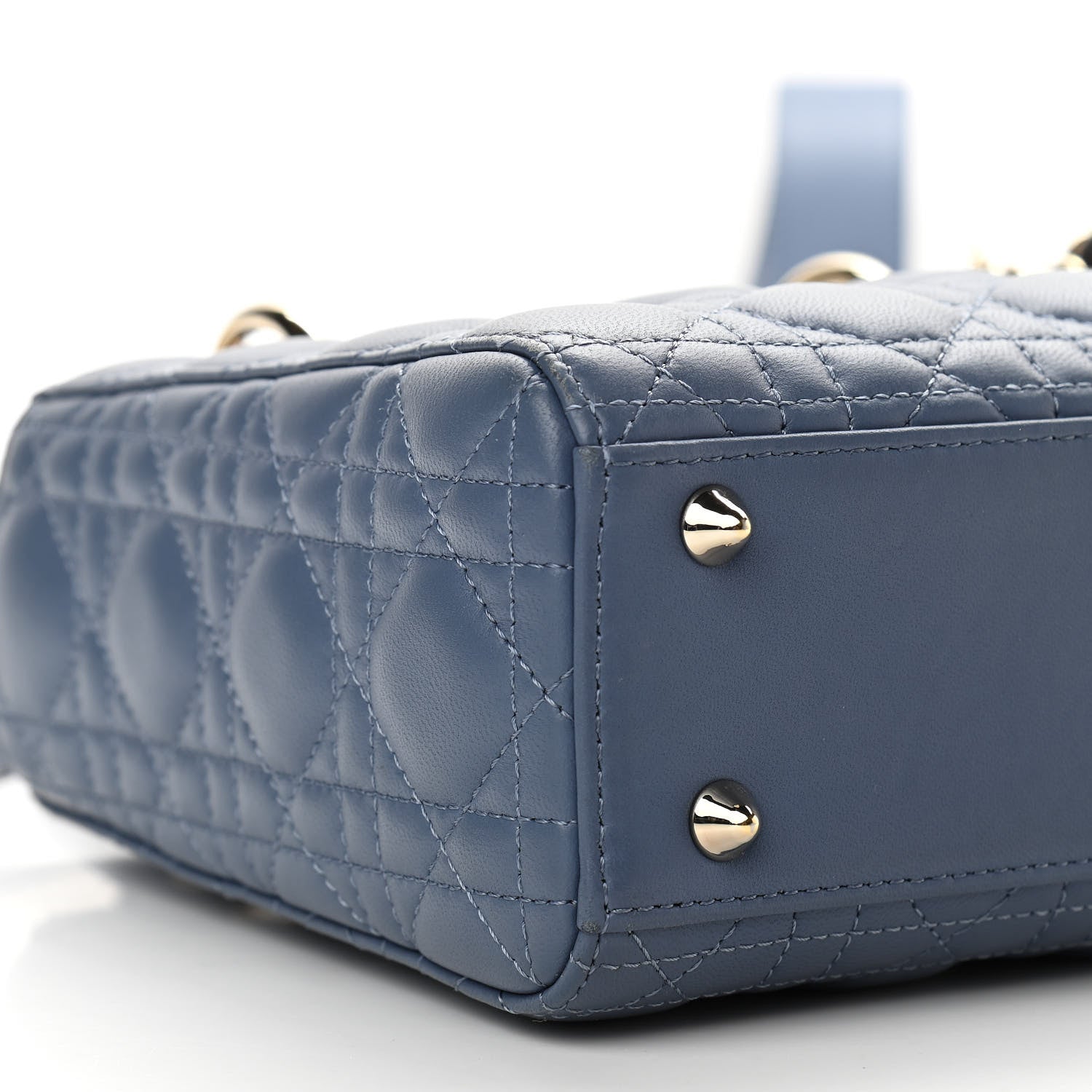 Christian Dior Lambskin Cannage Small My Lady Dior Blue Grey 8 of 10