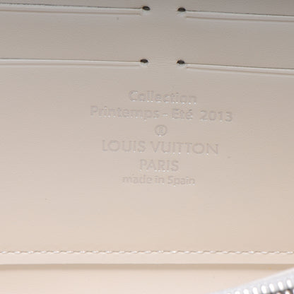 Louis Vuitton Shiny Calfskin Damier Facette Zippy Wallet Creme 7 of 8