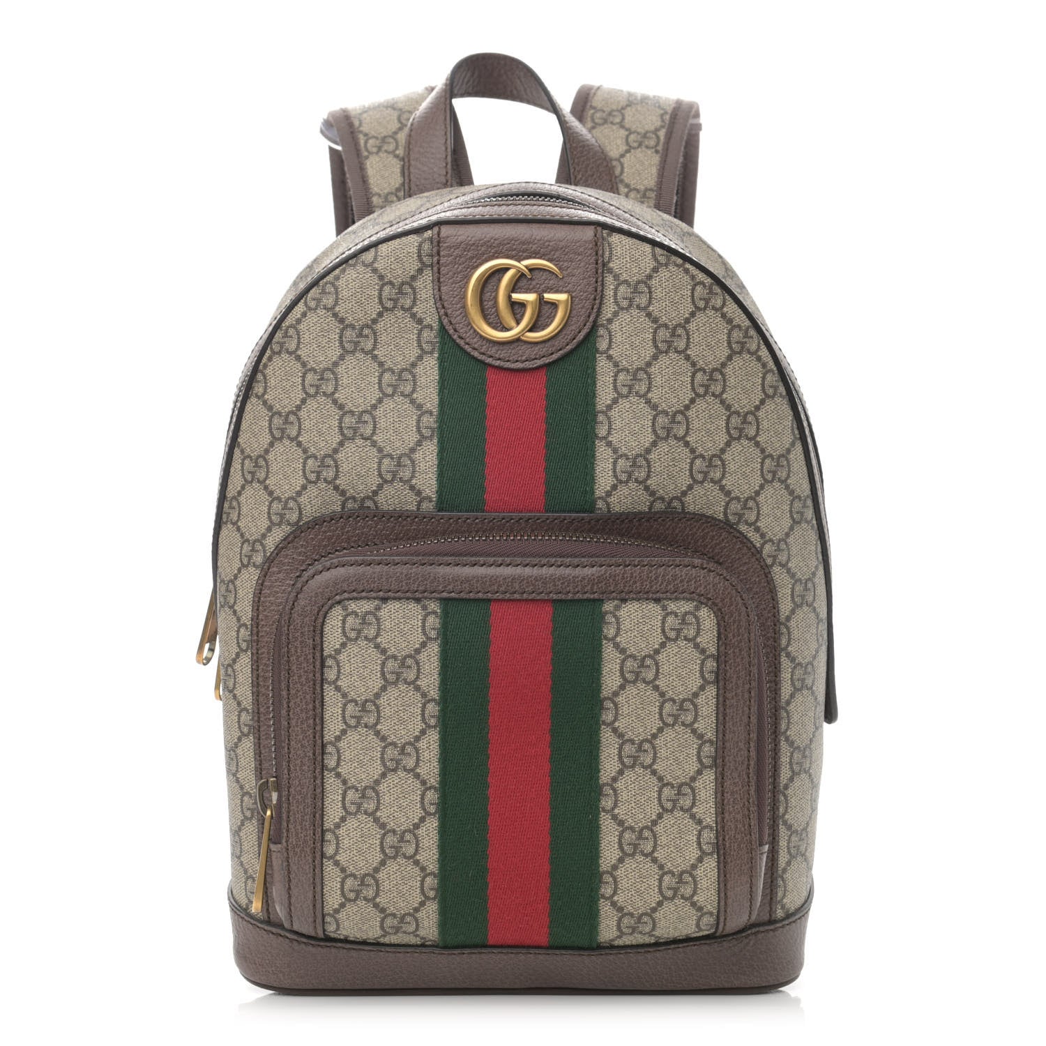 Gucci GG Supreme Monogram Calfskin Web Small Ophidia Day Backpack Beige Ebony New Acero 1 of 11
