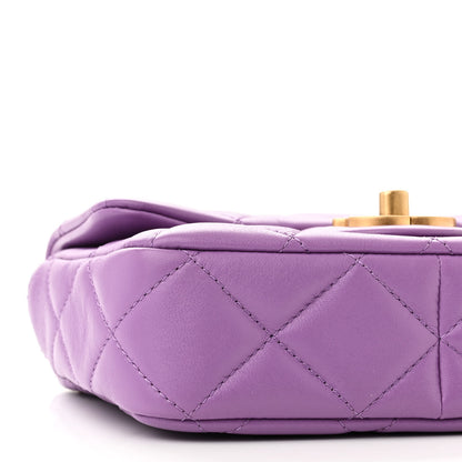Chanel Lambskin Enamel Quilted Mini Pending CC Square Flap Purple 9 of 10
