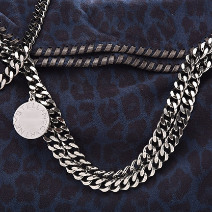 Stella McCartney Shaggy Deer Leopard Print Falabella Fold Over Tote Blue Sapphire 9 of 9