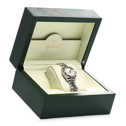 Rolex Stainless Steel 18K White Gold Diamond 26mm Oyster Perpetual Datejust Watch Silver 179174 5 of 5