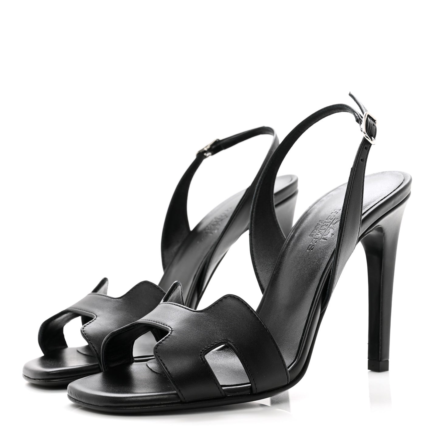 Calfskin Ella 105 Sandal 35.5 Black
