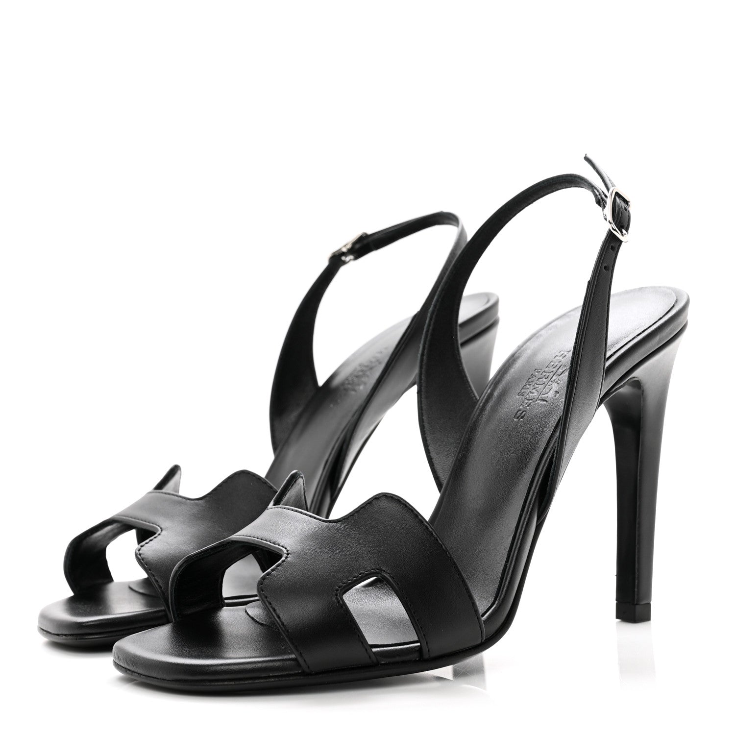 Hermes Calfskin Ella 105 Sandal 35.5 Black 2 of 8