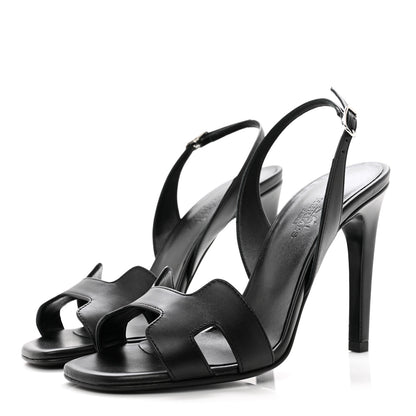 Hermes Calfskin Ella 105 Sandal 35.5 Black 2 of 8