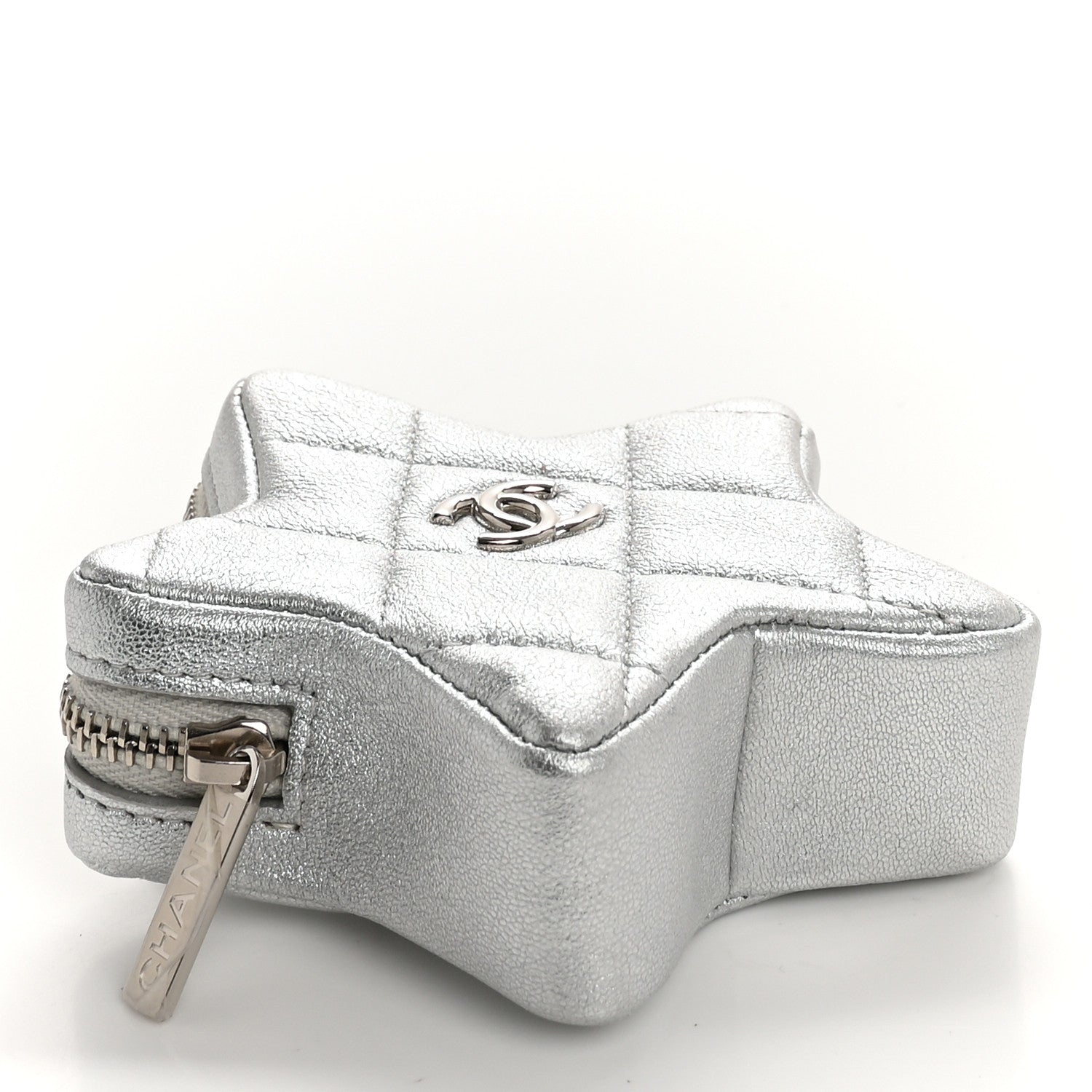 Chanel Metallic Lambskin Walk Of Fame Star Clip On Coin Purse Silver 4 of 7