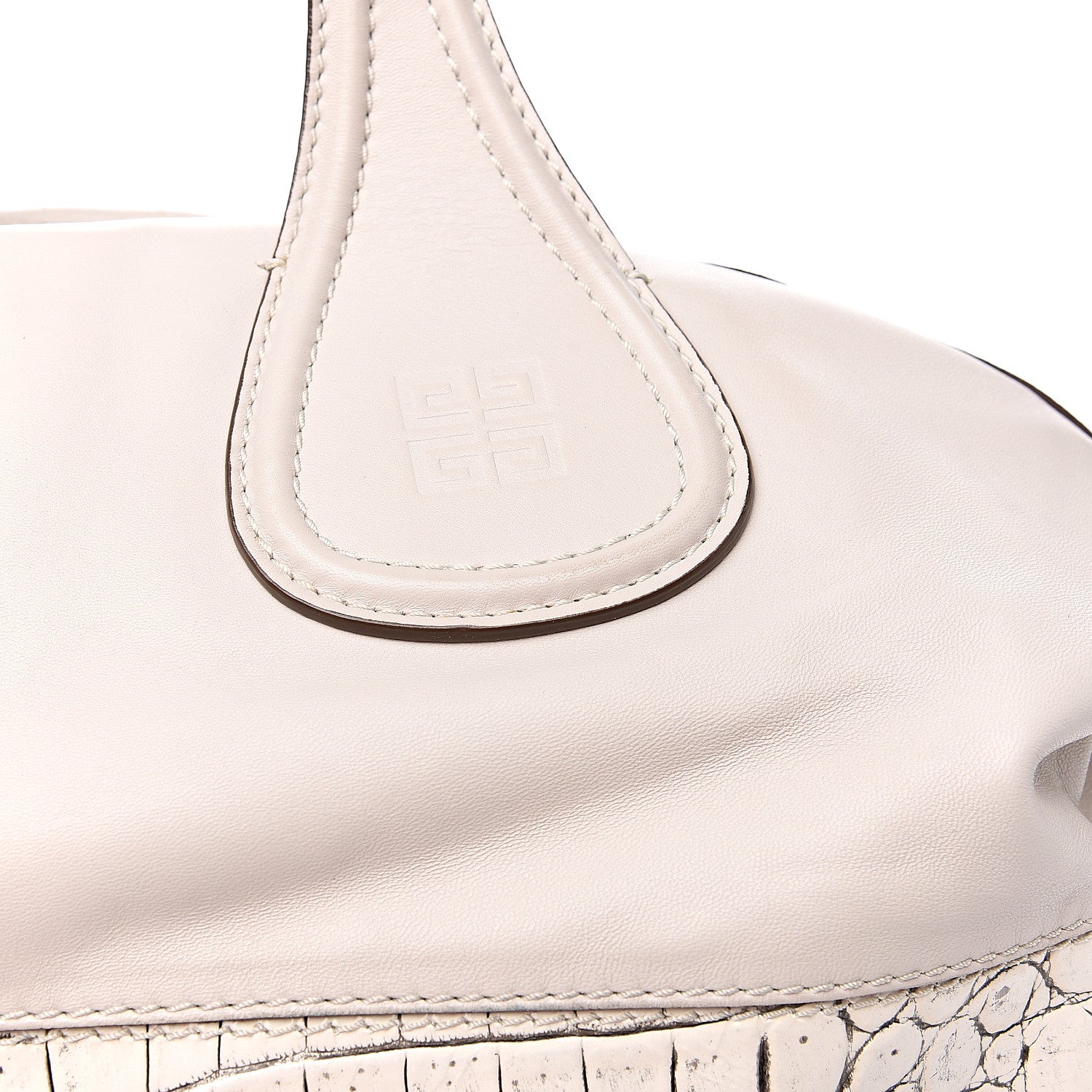 Givenchy Calfskin Crocodile Embossed Medium Nightingale Off White 12 of 16