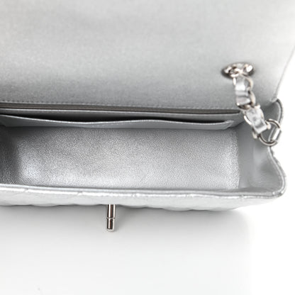 Chanel Metallic Lambskin Quilted Mini Rectangular Flap Silver 5 of 10