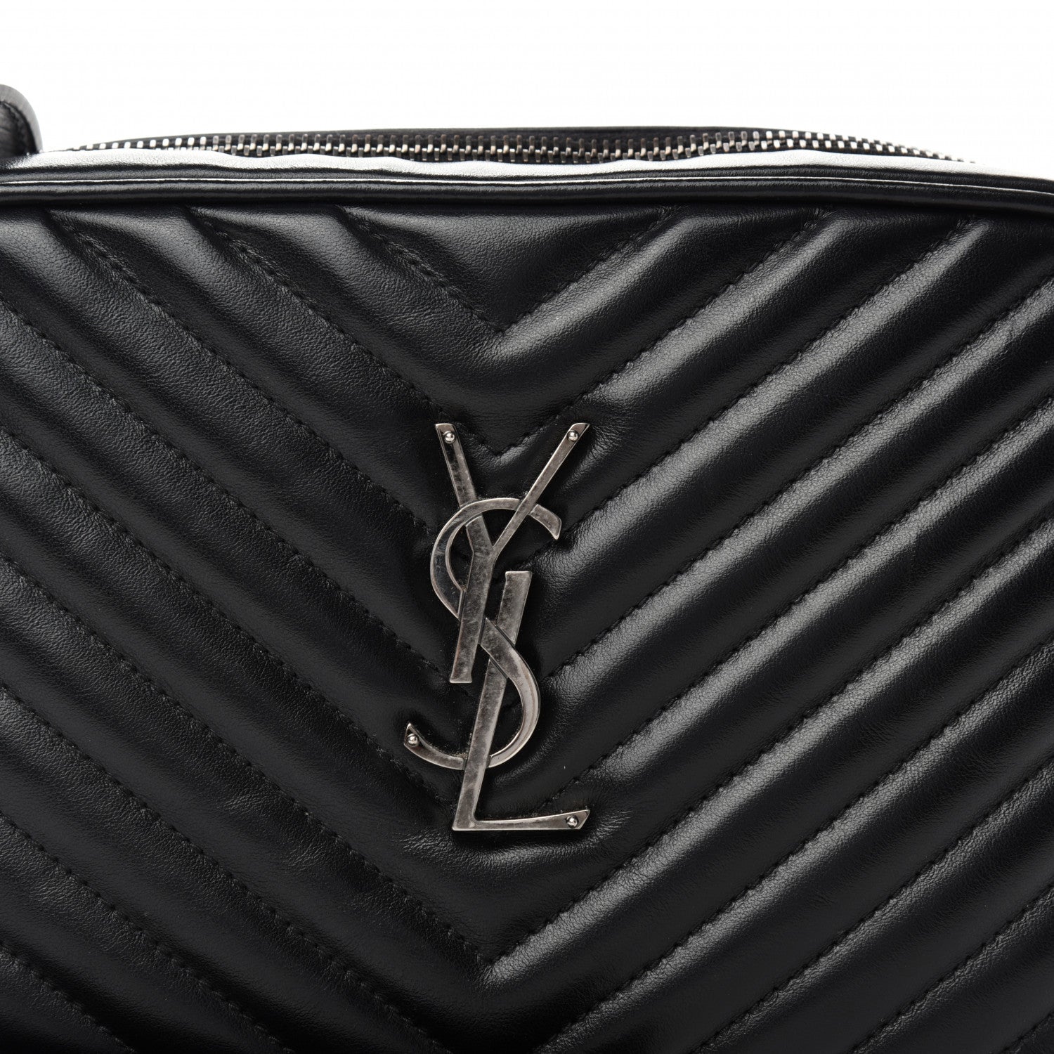 Saint Laurent Calfskin Matelasse Monogram Lou Camera Bag Black 8 of 12