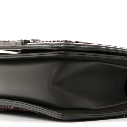 Chanel Calfskin Quilted Small Boy Top Handle Flap Grey Burgundy 12 of 15