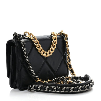 Chanel Lambskin Quilted Chanel 19 Wallet On Chain WOC Black 3 of 9