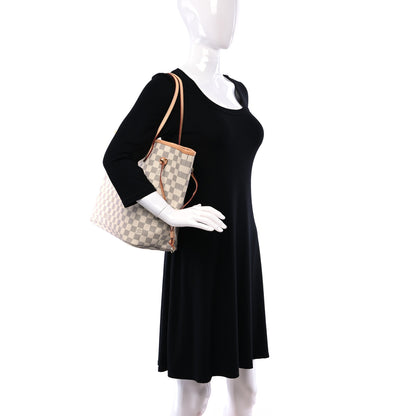 Louis Vuitton Damier Azur Neo Neverfull MM Rose Ballerine 3 of 9