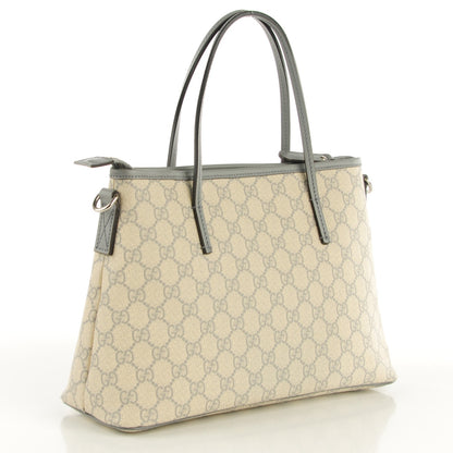 Gucci GG Supreme Monogram Small Zippered Tote Ecru Grigio 3 of 7