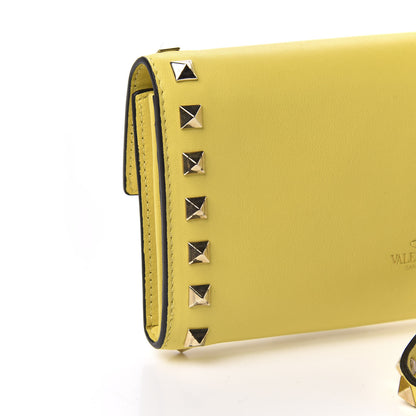 Valentino Garavani Calfskin Rockstud Wristlet Wallet Naples Yellow 11 of 13