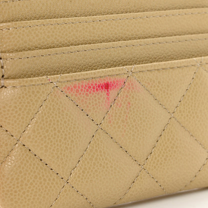 Chanel Caviar Quilted Zip Card Holder Wallet Light Green 9 of 9
