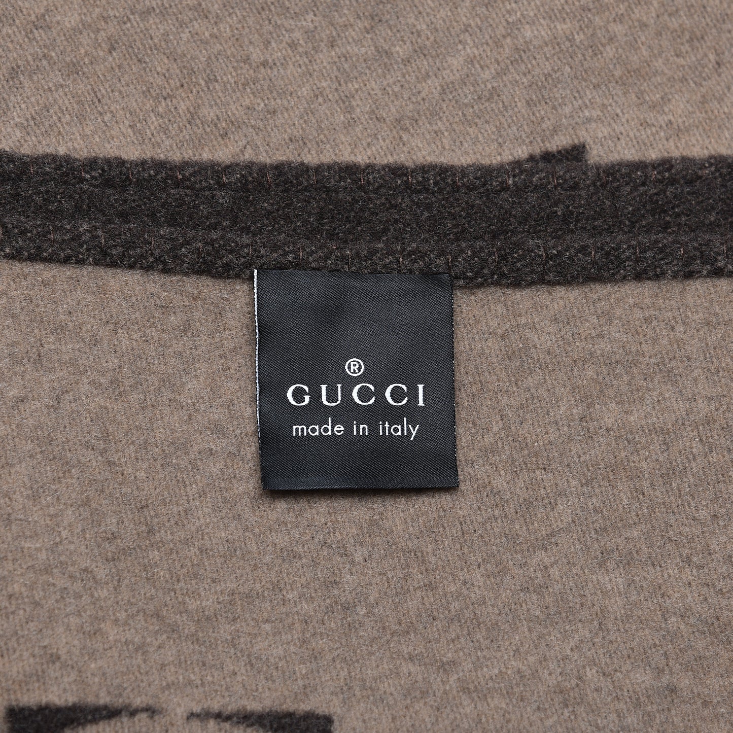 Wool Cashmere GG Monogram Blanket Dark Brown