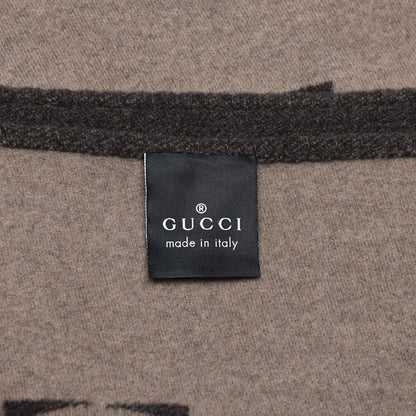 Gucci Wool Cashmere GG Monogram Blanket Dark Brown 3 of 4