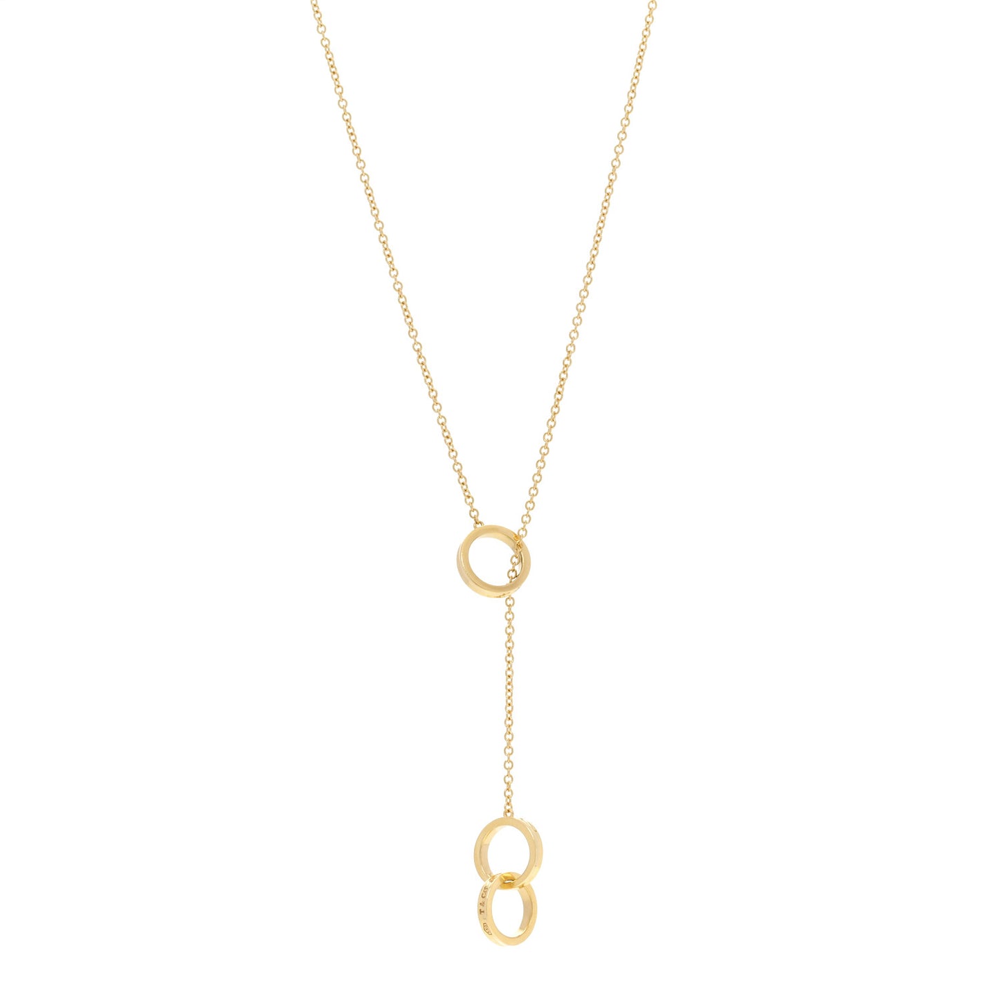 18K Rose Gold 1837 Interlocking Circles Lariat Necklace
