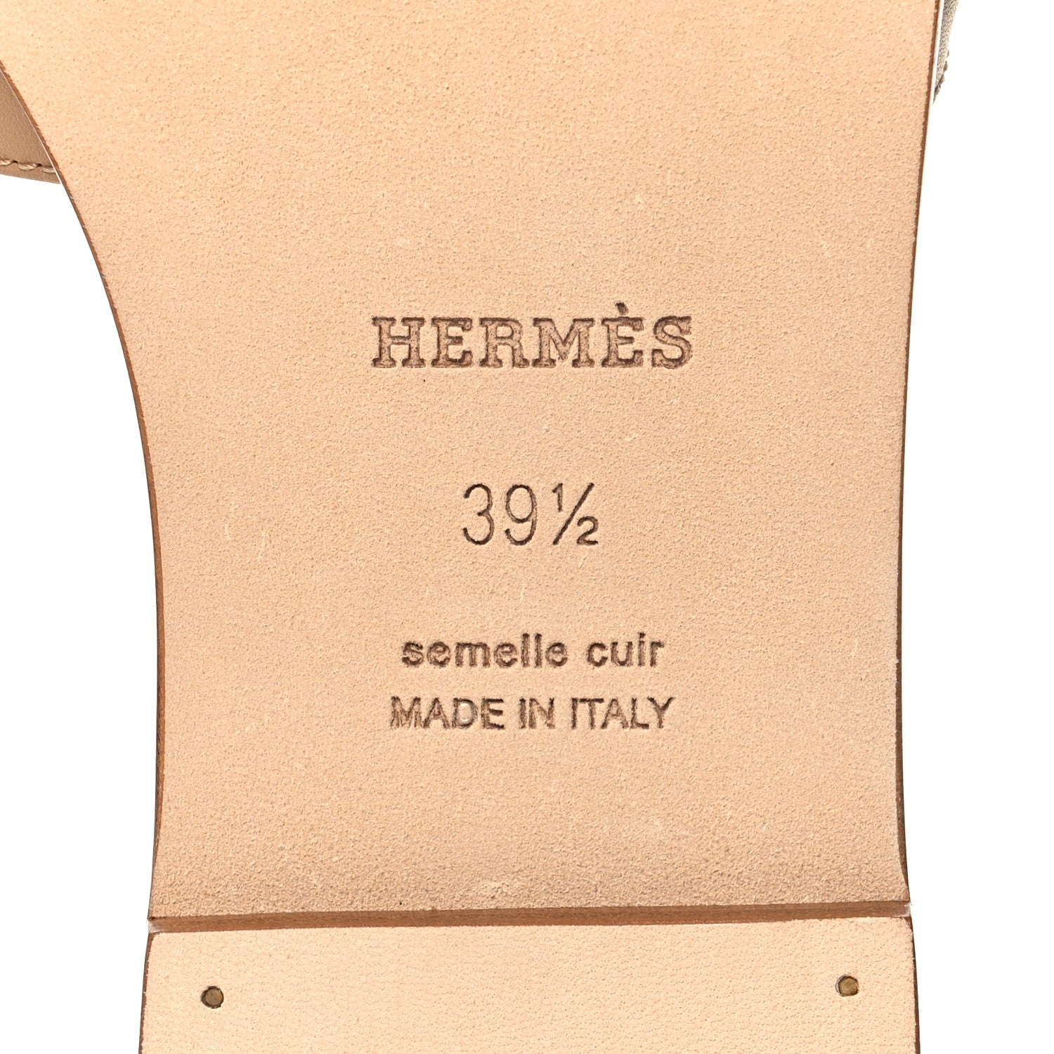 Hermes Calfskin Oran Sandals 39.5 Beige Albinos 7 of 9