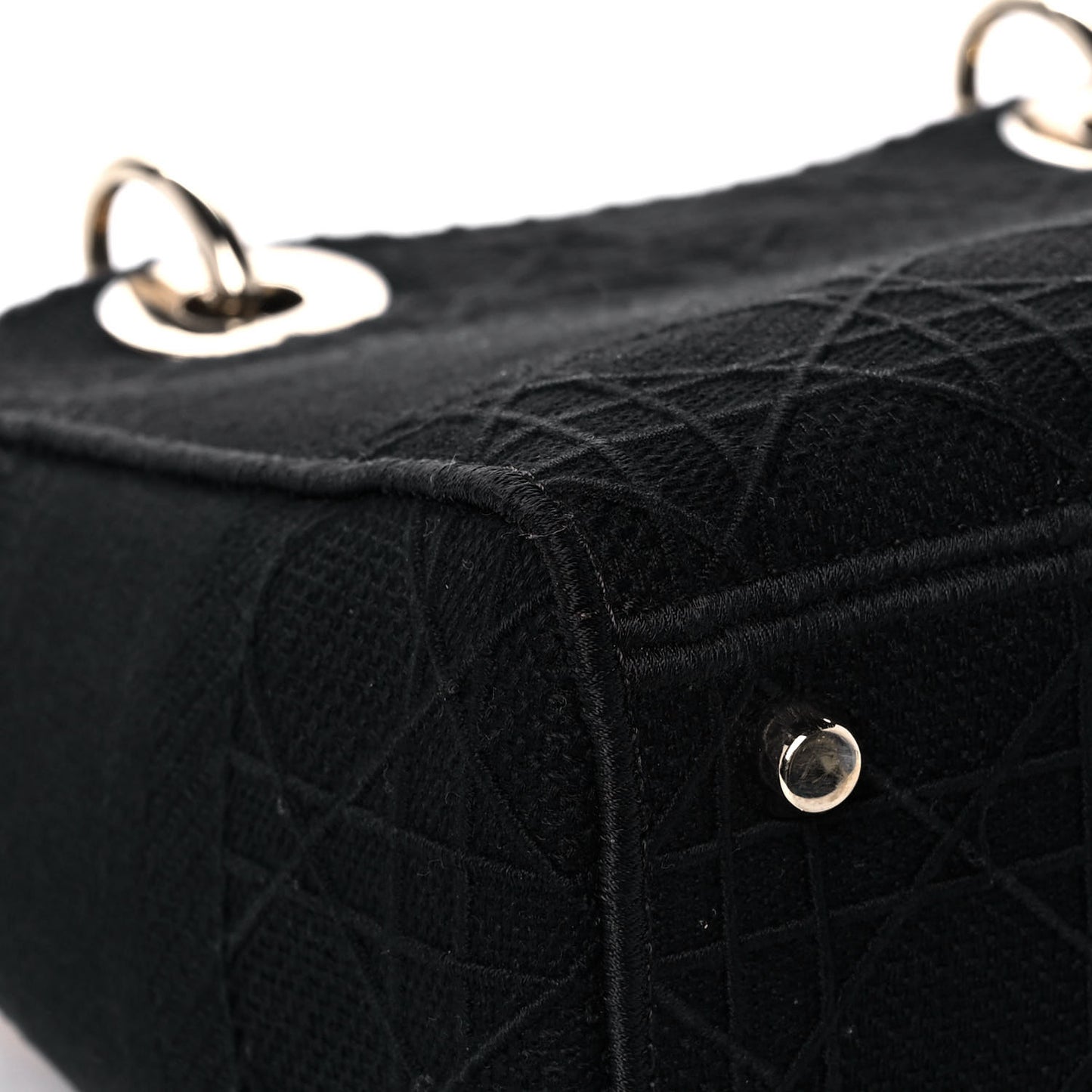 Canvas Embroidered Cannage Medium Lady D-Lite Black