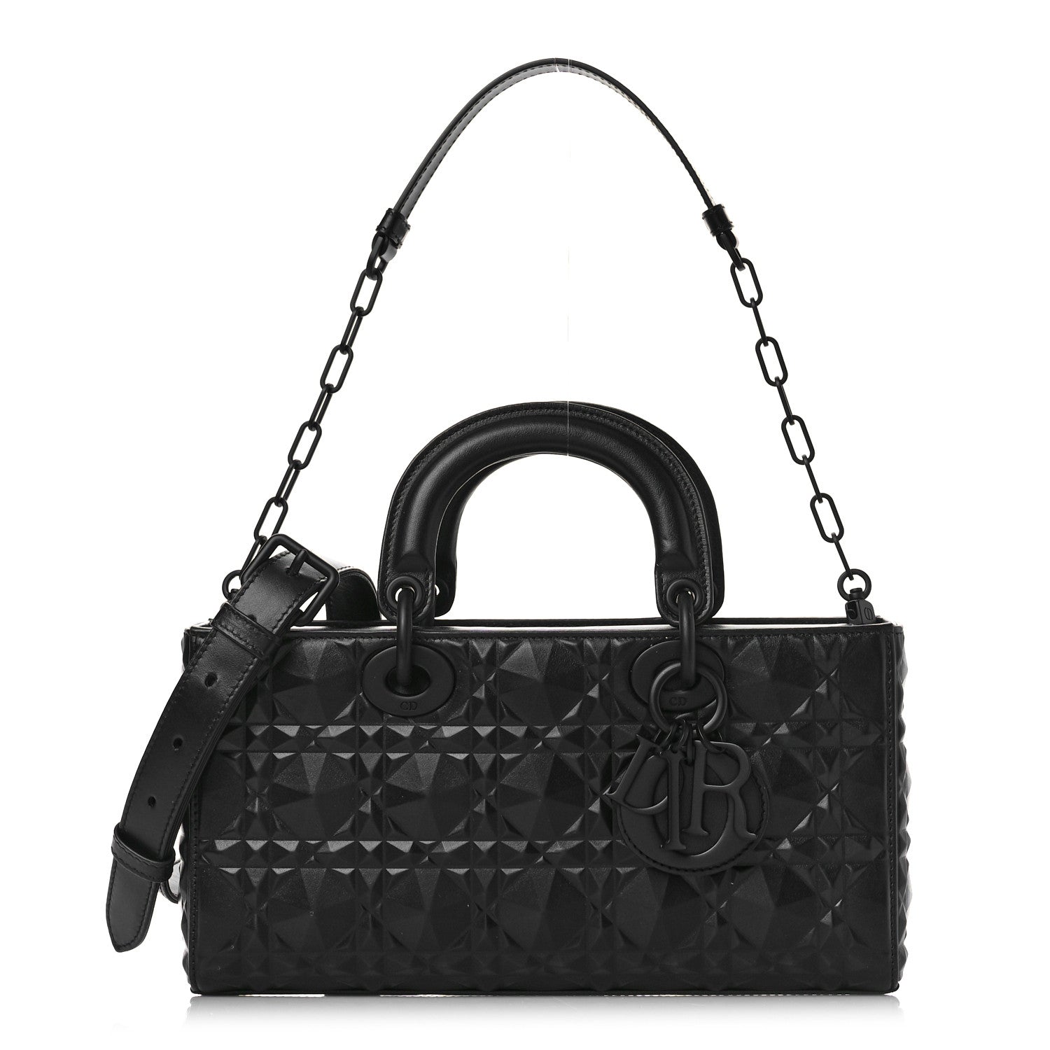 Christian Dior Calfskin Cannage Diamond Medium Lady D-Joy Black 1 of 8