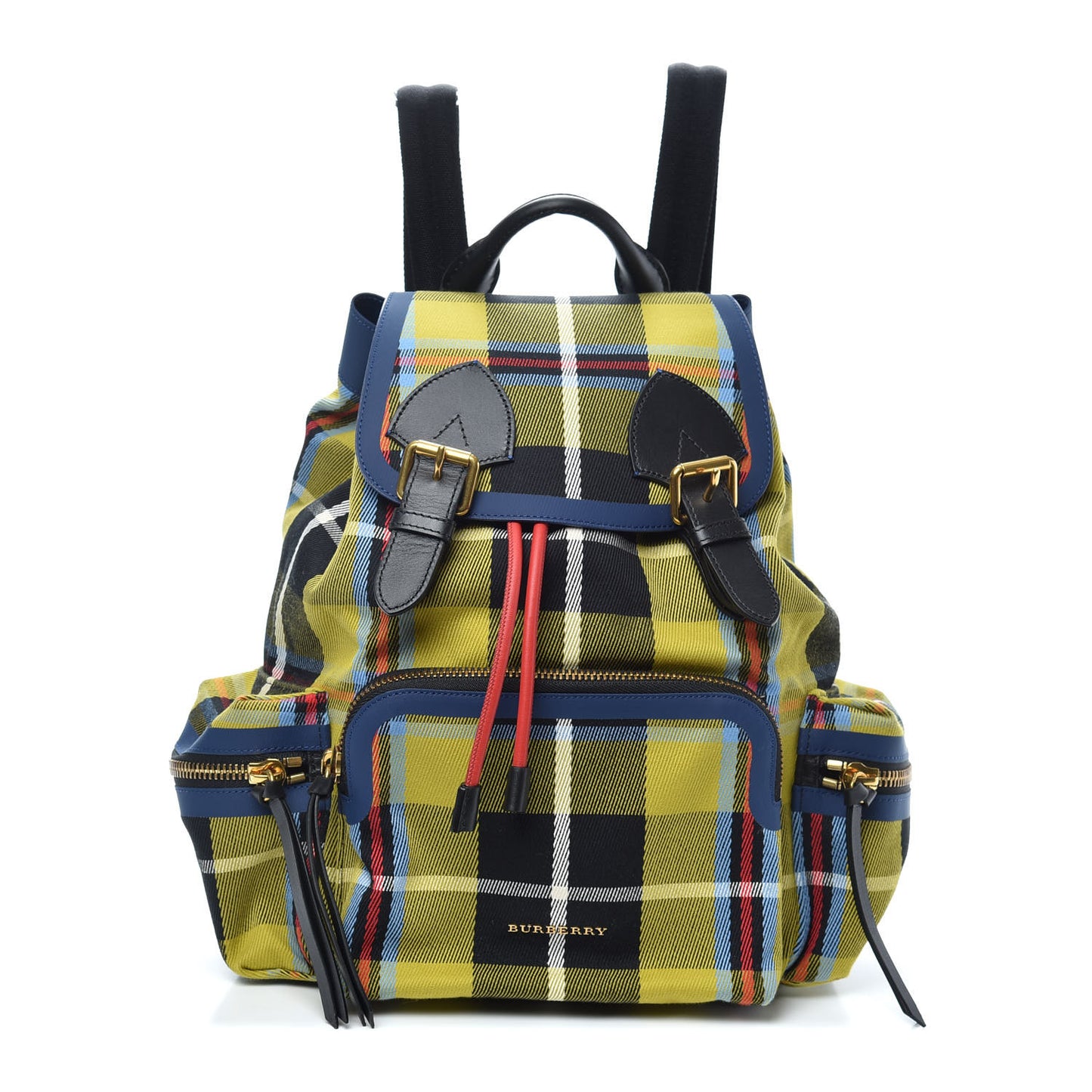 Canvas Tartan Medium Rucksack Backpack Flax Yellow