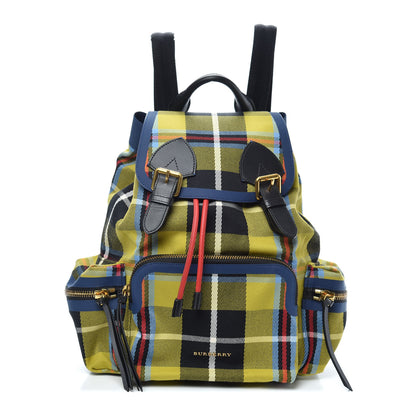 Burberry Canvas Tartan Medium Rucksack Backpack Flax Yellow 1 of 9