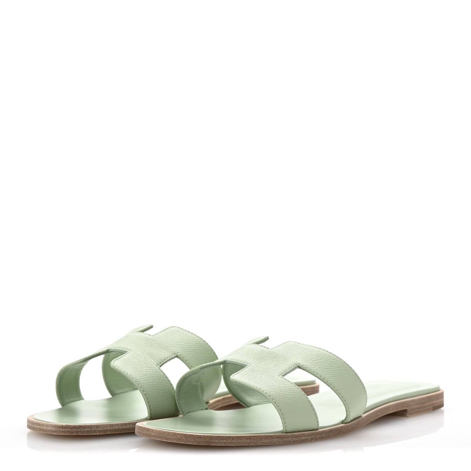 Hermes Epsom Oran Sandals 40.5 Vert Jade 4 of 10