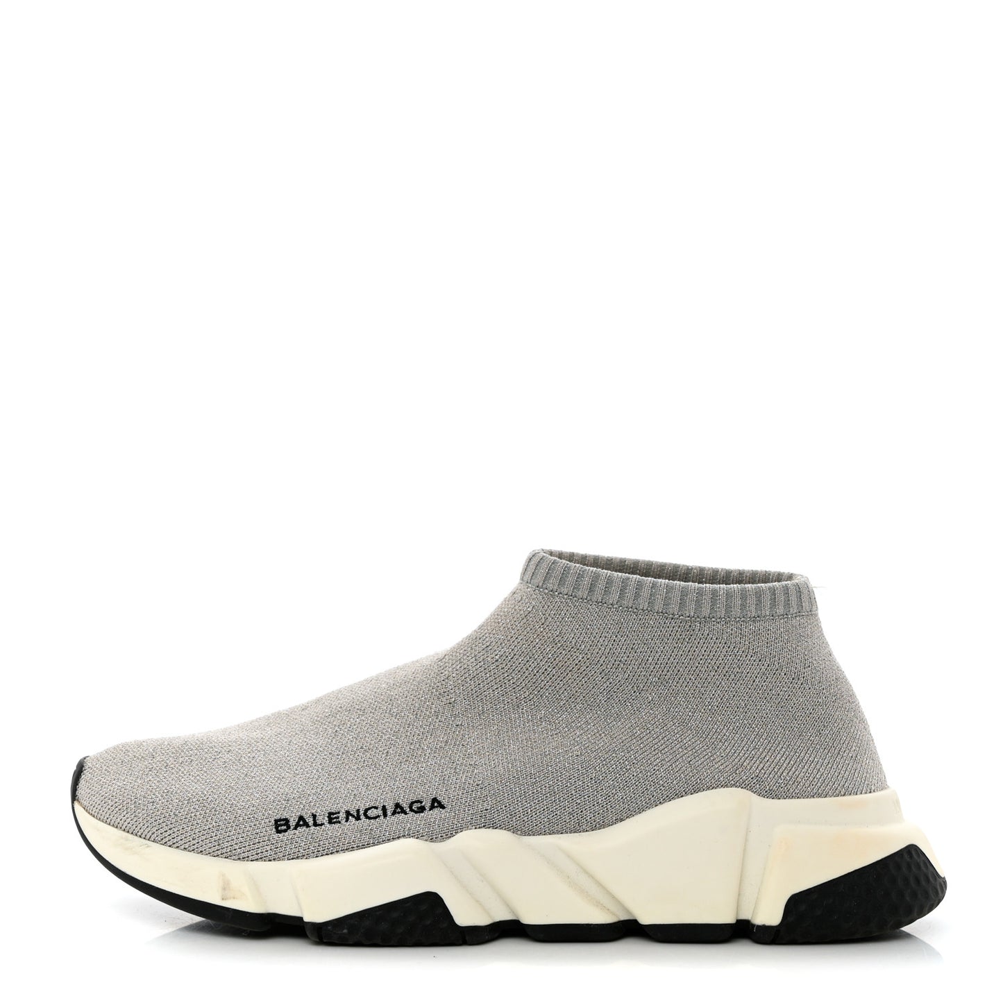 Sweatshirt Knit Bi-Color Sole Womens Speed Sneakers 38 Grey White Black