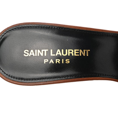 Saint Laurent Calfskin Tribute 85 Slide Sandals 37 Amber 7 of 9