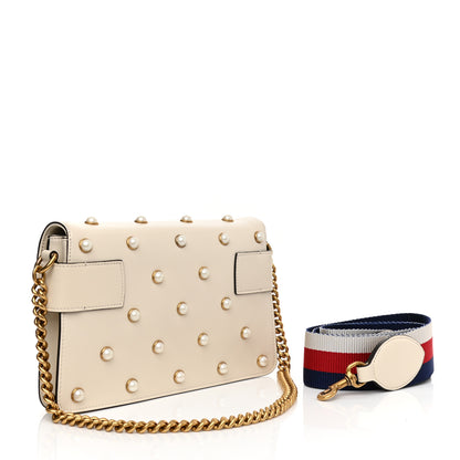 Gucci Nappa Pearl Studded Mini Queen Margaret Broadway Shoulder Bag Mystic White 3 of 11