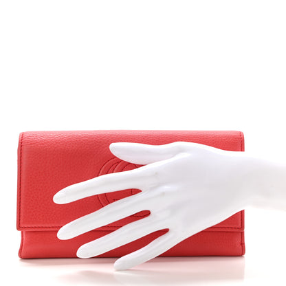 Gucci Pebbled Calfskin Large Soho Continental Wallet Red 2 of 8