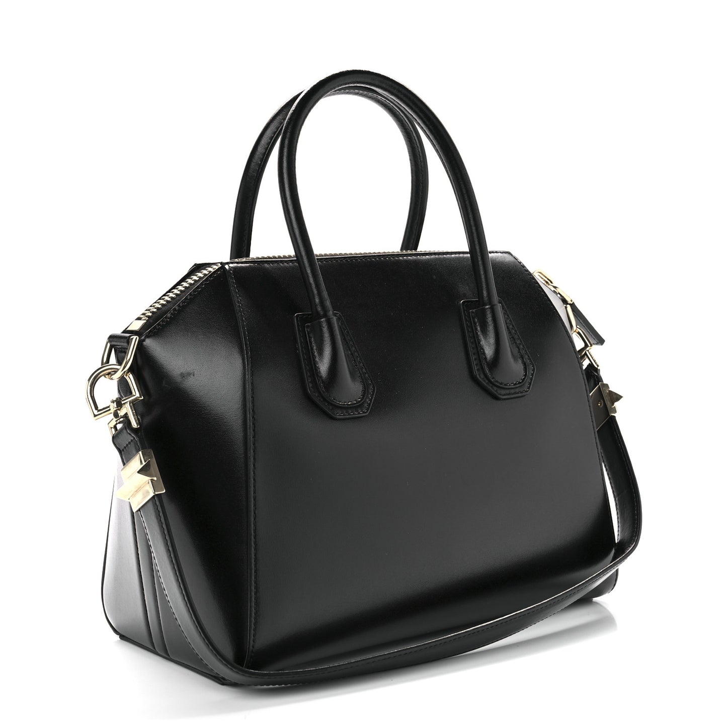 Shiny Lord Calfskin Small Antigona Black
