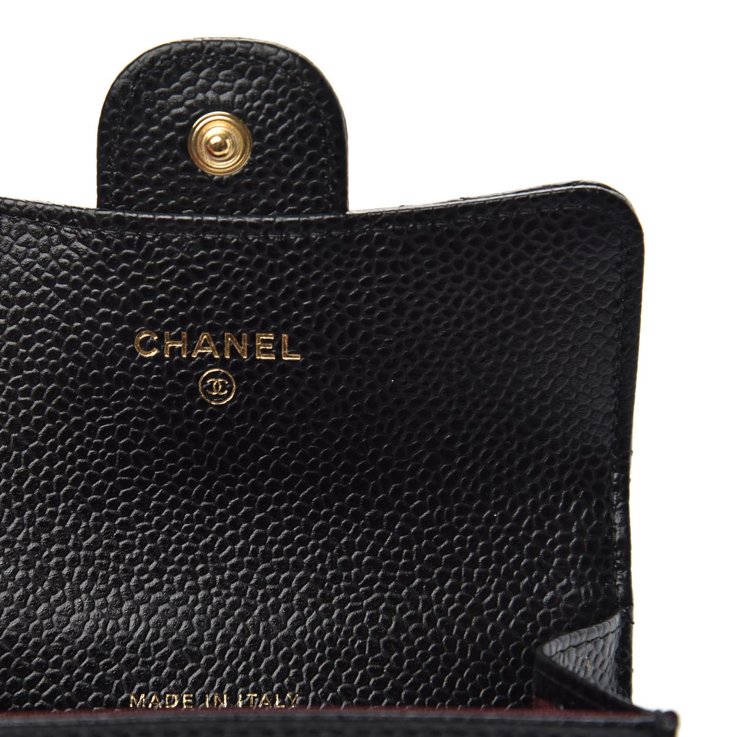Caviar Quilted Flap Card Holder Black