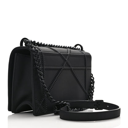 Christian Dior Ultra Matte Calfskin Studded Diorama Wallet on Chain Pouch Black 3 of 9