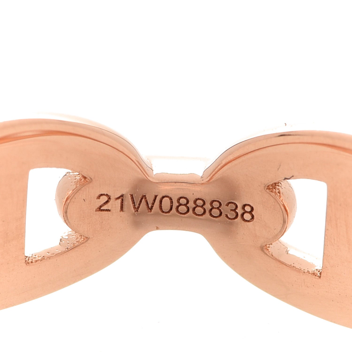 Hermes 18K Rose Gold PM Chaine D'Ancre Enchainee Ring 55 7.25 7 of 9
