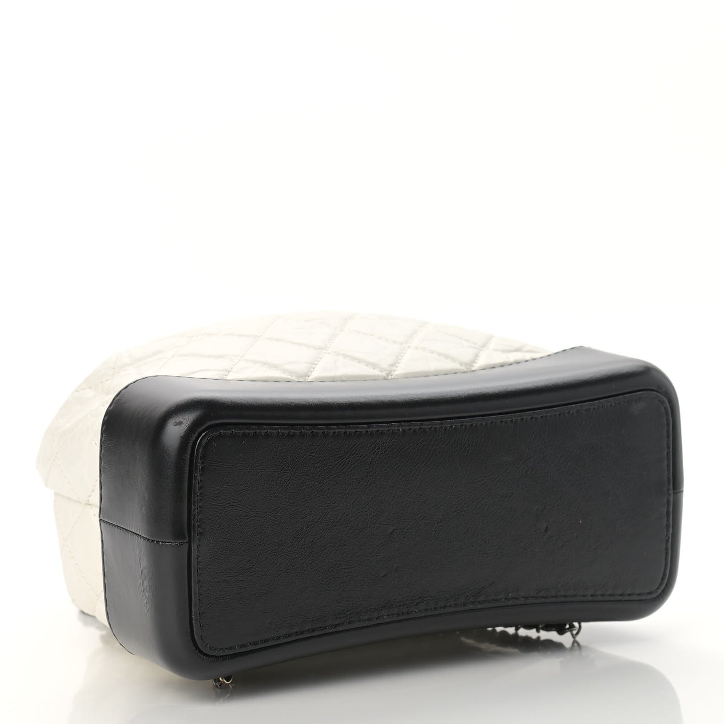 Aged Calfskin Quilted Gabrielle Backpack Black White