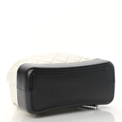 Chanel Aged Calfskin Quilted Gabrielle Backpack Black White 4 of 12