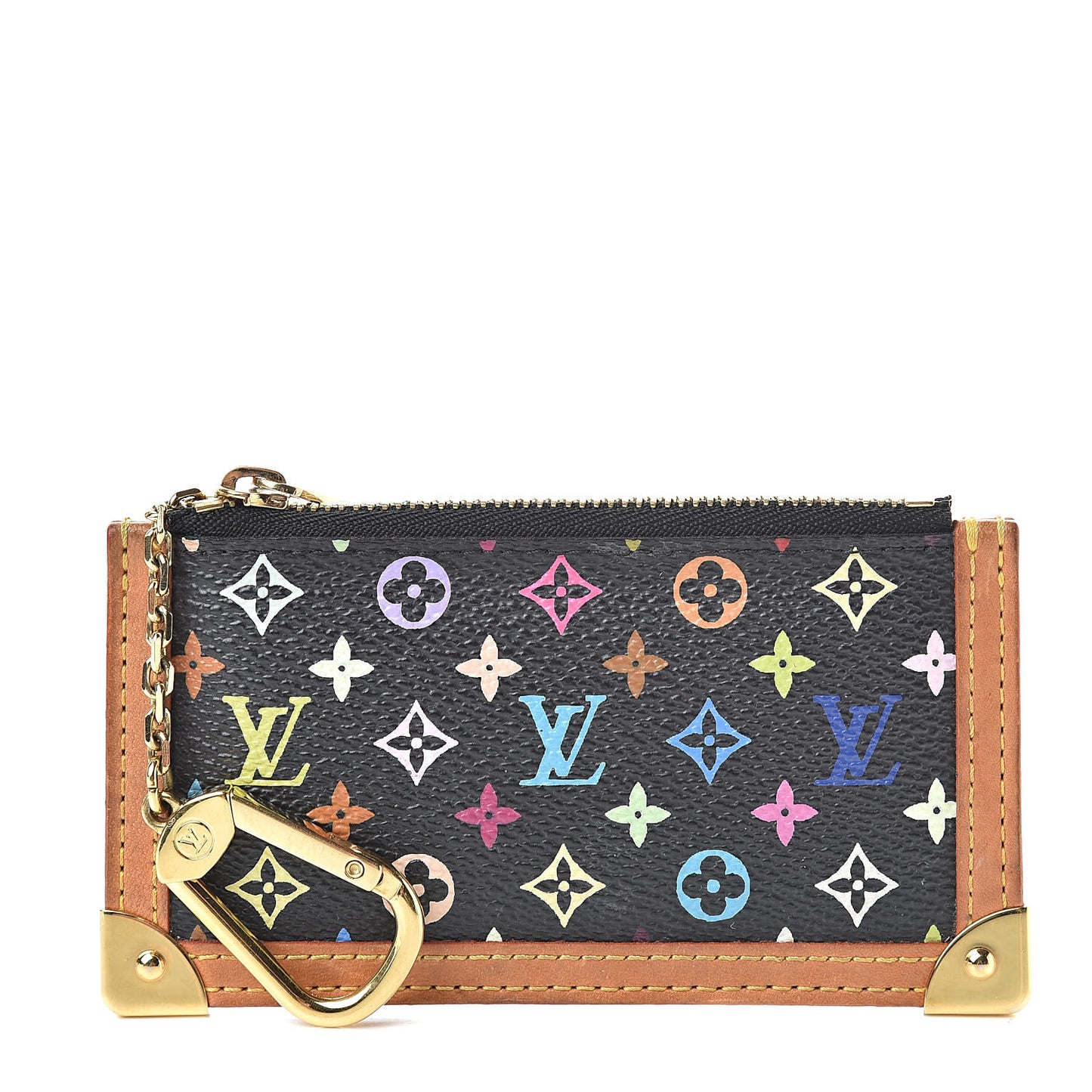 Monogram Multicolor Key Pouch Black