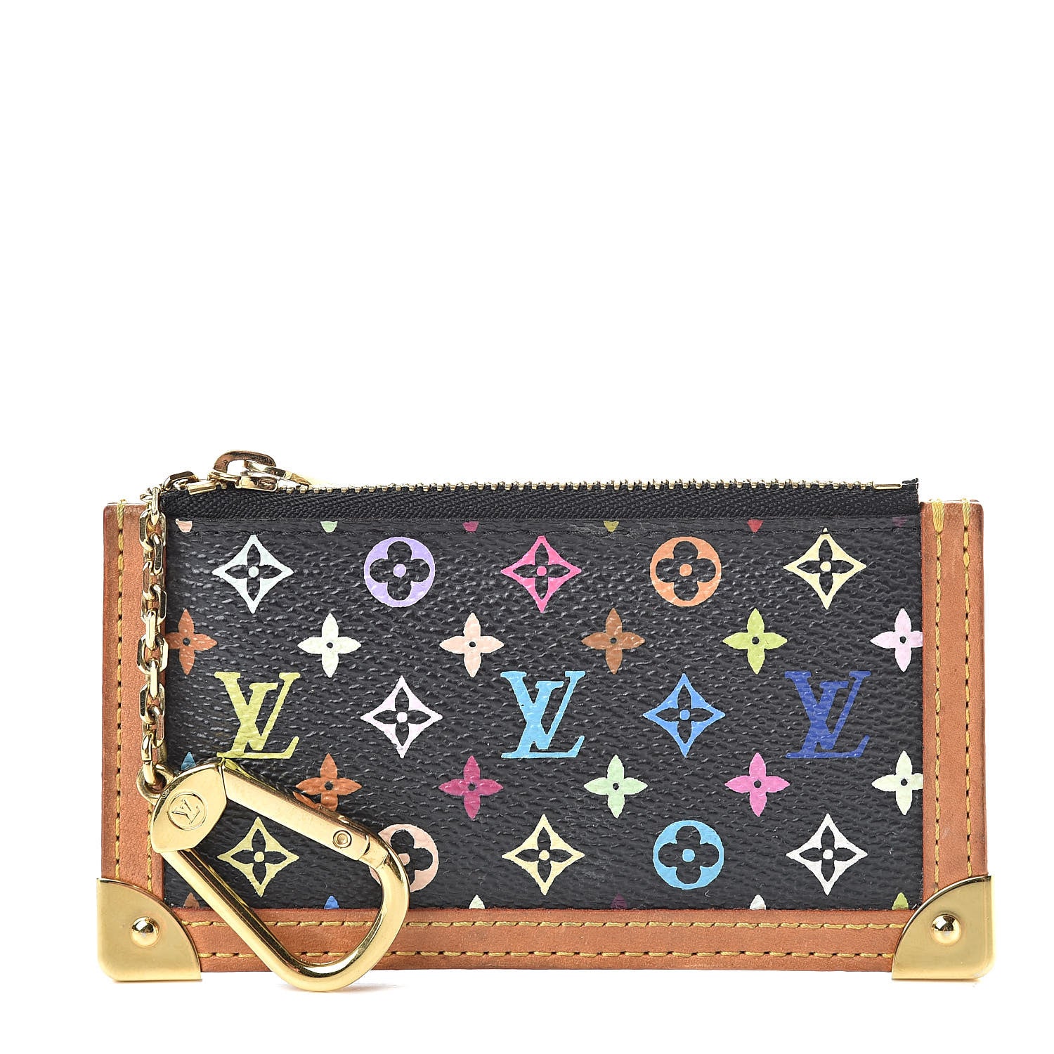 Louis Vuitton Monogram Multicolor Key Pouch Black 1 of 7