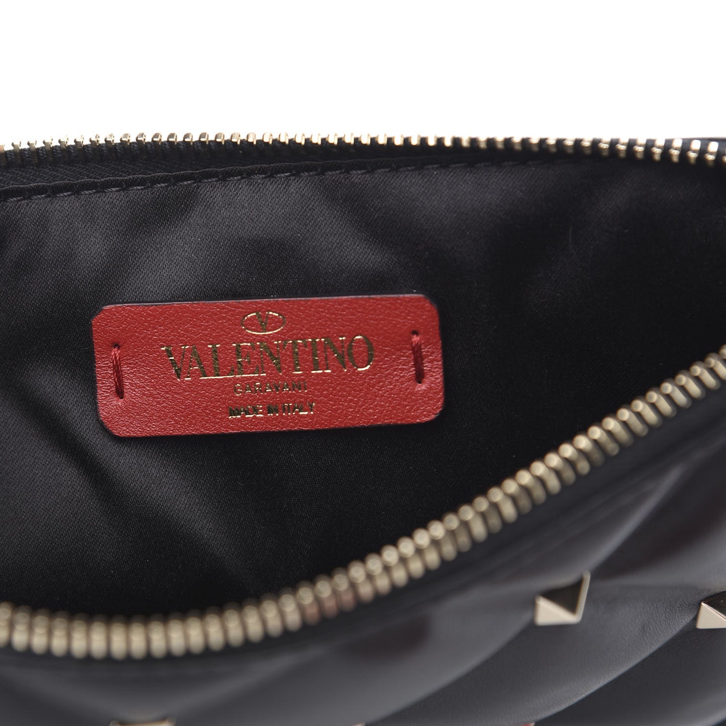 Nappa Small Candystud Zip Pouch Black