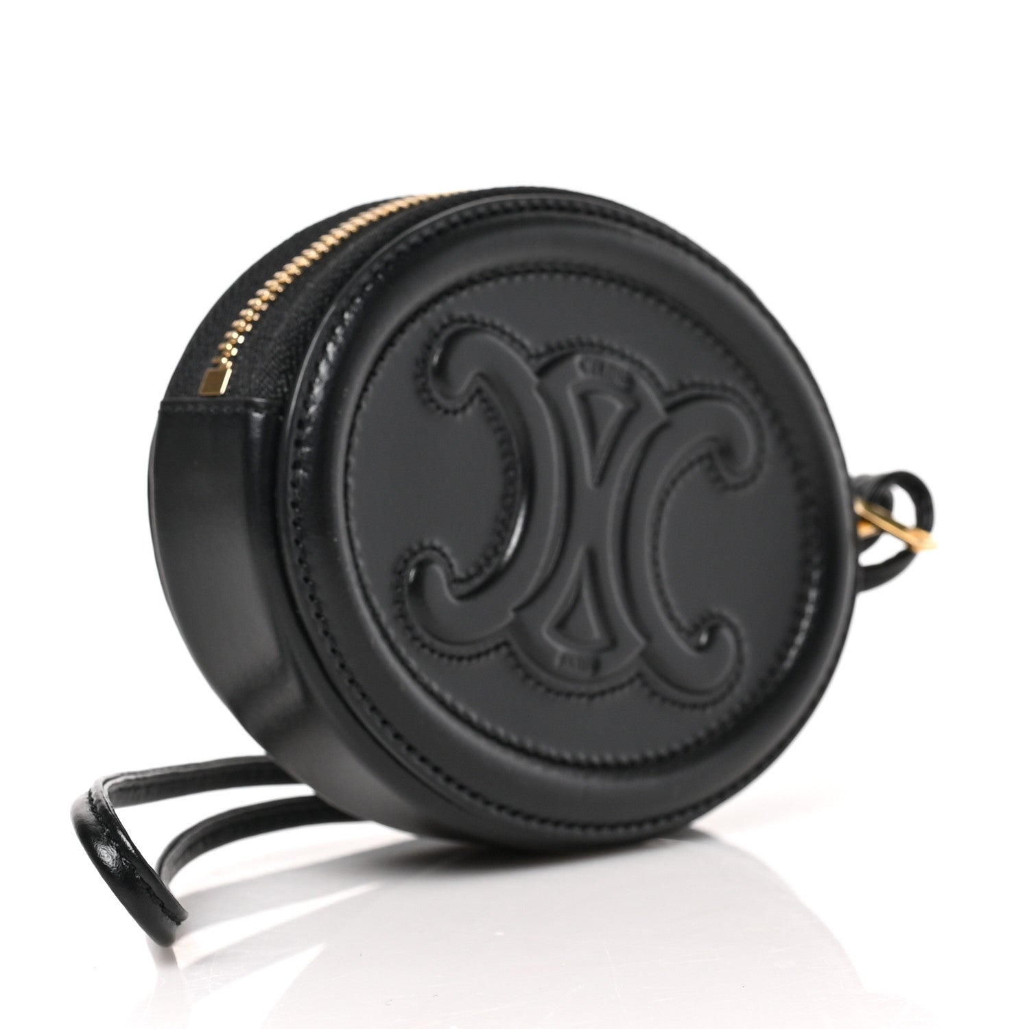 Celine Smooth Calfskin Triomphe Oval Wallet Black 3 of 6