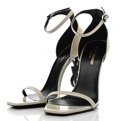 Saint Laurent Patent Calfskin 110 Opyum Sandals 38 Neutro 3 of 11