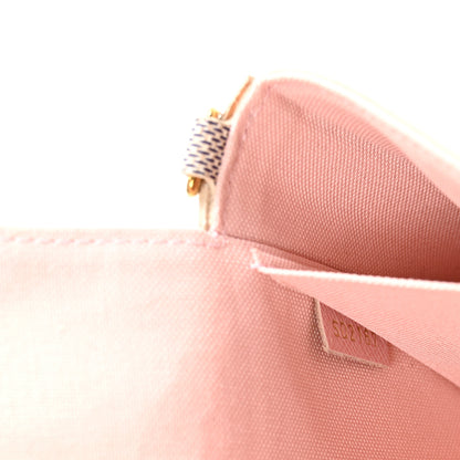 Louis Vuitton Damier Azur Pochette Felicie Chain Wallet Rose Ballerine 8 of 11