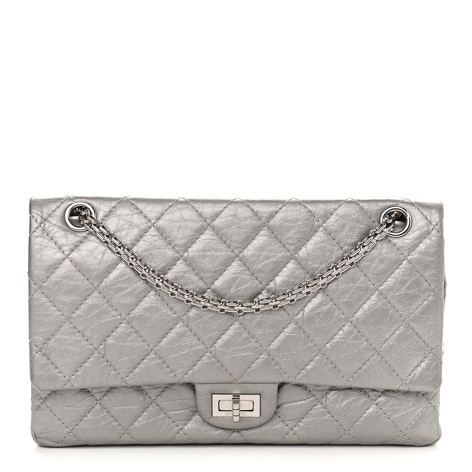 Chanel Metallic Aged Calfskin Quilted 2.55 Reissue 226 Flap Silver 1 of 9