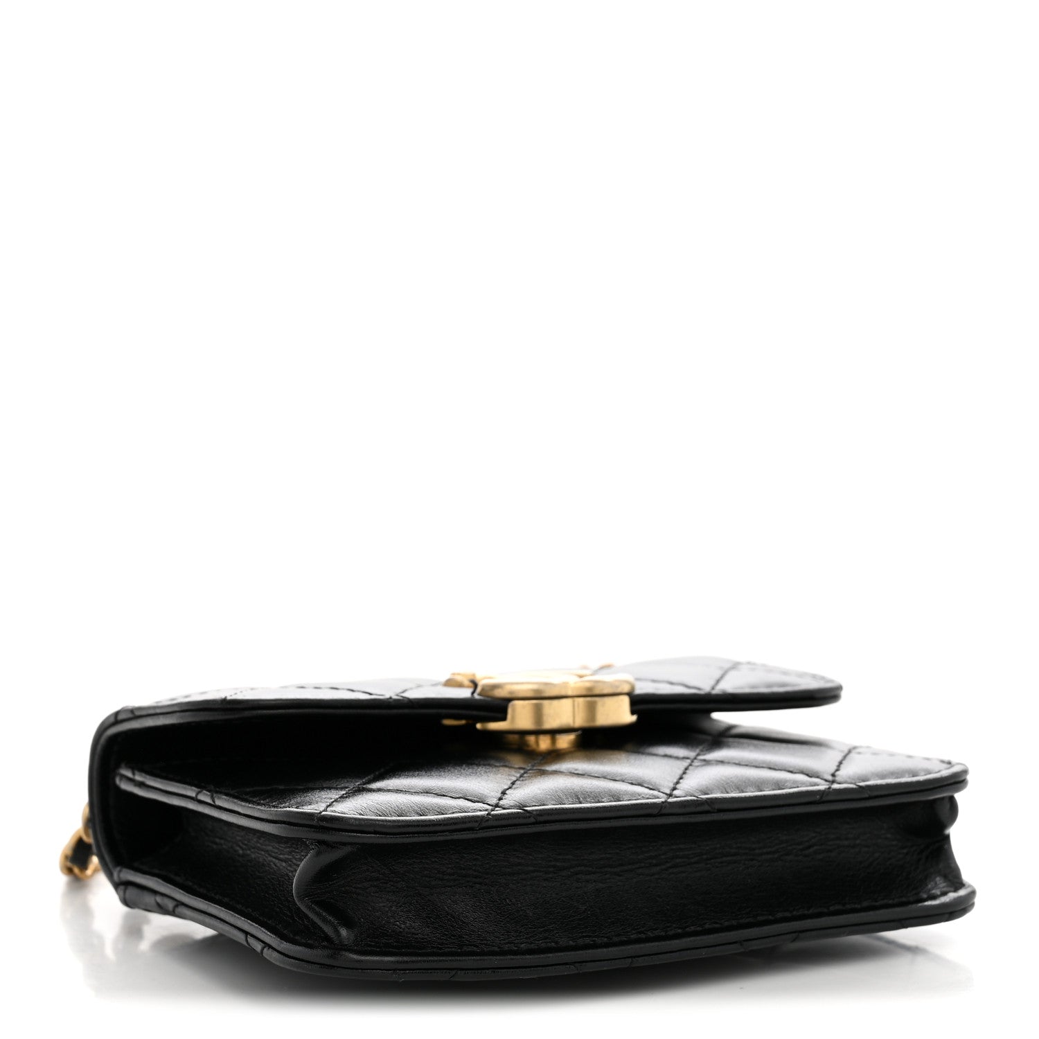 Chanel Calfskin Quilted Perfect Fit Coin Purse With Chain Black 3 of 12